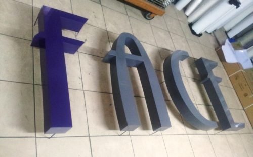 letras volumetricas fierro armado pintura acrílica